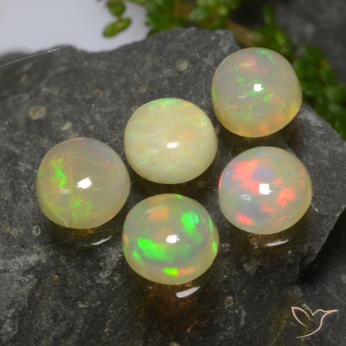 Multicolor Opal Gem - 0.4ct Round Cabochon (ID: 477569)