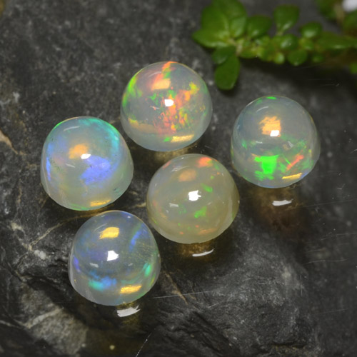 Multicolor Opal Gem - 0.4ct Round Cabochon (ID: 477572)