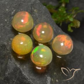 1.96 ctw Multicolor Opal Stones, Natural Opal in Round Cabochon Shape for Sale