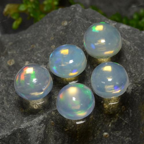 Multicolor Opal Gem - 0.3ct Round Cabochon (ID: 477574)