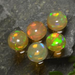 Multicolor Opal Gem - 0.3ct Round Cabochon (ID: 477576)