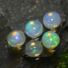 Mehrfarbig Opal Edelstein - 0.4ct Rund Cabochon (ID: 477578)