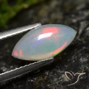 1.01 ct Multicolor Opal Stone, Natural Opal in Marquise Cabochon Shape for Sale