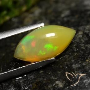 1.29 ct Multicolor Opal Stone, Natural Opal in Marquise Cabochon Shape for Sale