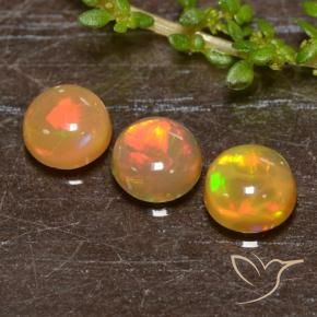 1.93 ctw Multicolor Opal Stones, Natural Opal in Round Cabochon Shape for Sale