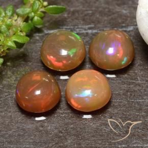 1.95 ctw Multicolor Opal Stones, Natural Opal in Round Cabochon Shape for Sale