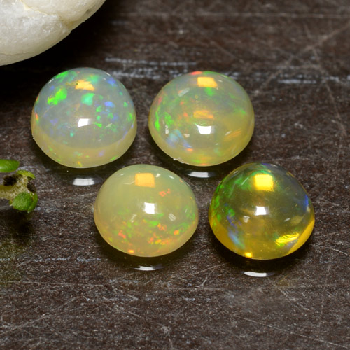 Multicolor Opal Gem - 0.3ct Round Cabochon (ID: 478464)