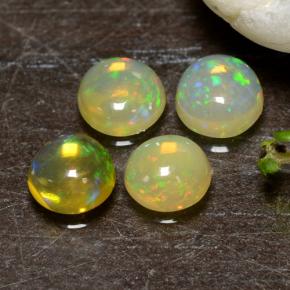 1.20 ctw Multicolor Opal Stones, Natural Opal in Round Cabochon Shape for Sale