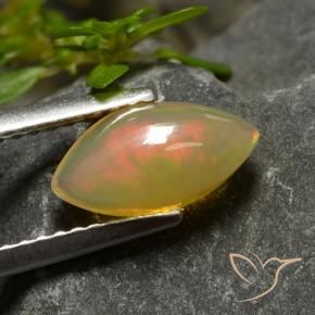0.95 ct Multicolor Opal Stone, Natural Opal in Marquise Cabochon Shape for Sale