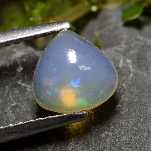 Multicolor Opal Gem - 0.9ct Pear Cabochon (ID: 478688)