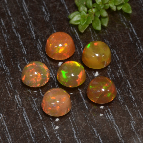 Multicolor Opal Gem - 0.4ct Round Cabochon (ID: 478916)