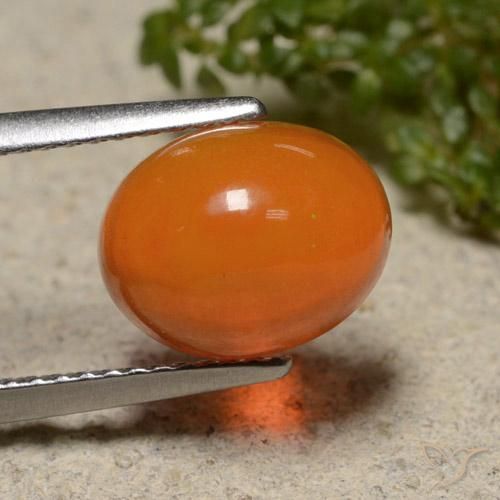 2.16 ct Orange Opal Stone, Natural Opal in Oval Cabochon Shape for Sale