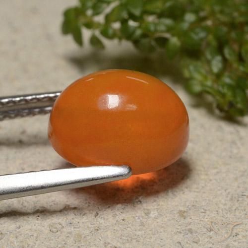 Opal Gemstone in 10 x 8 mm (calibrated) Size for Sale, Opal Stone in Fire Orange Color