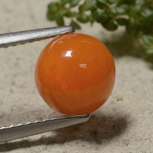 1.41ct Natural Fire Orange Opal, Round, Translucent
