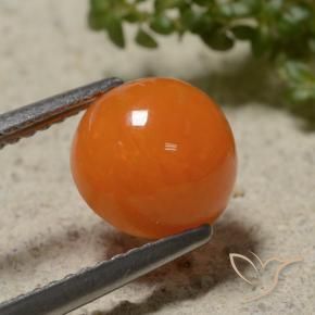 1.41 ct Orange Opal Stone, Natural Opal in Round Cabochon Shape for Sale