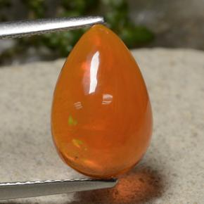 Fire Orange Opal Gem - 2.1ct Pear Cabochon (ID: 479116)