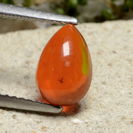 Intense Orange Opal Gem - 0.9ct Pear Cabochon (ID: 479124)