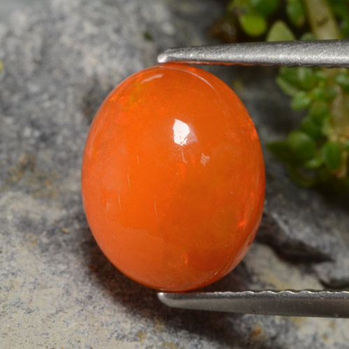 Medium Orange Opal Gem - 2ct Oval Cabochon (ID: 479297)
