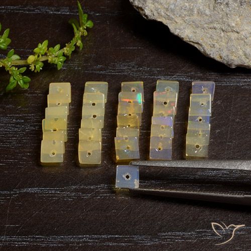 3.56ctw Natural Multicolor Opal, Square, Translucent