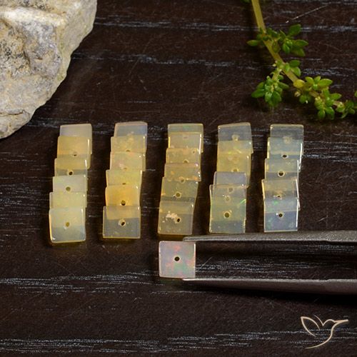 5.85ctw Natural Multicolor Opal, Square, Translucent