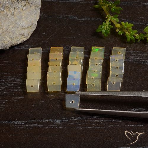 3.22ctw Natural Multicolor Opal, Square, Translucent
