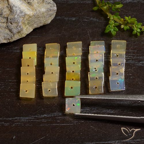 4.58ctw Natural Multicolor Opal, Square, Translucent