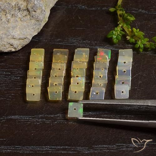 3.10ctw Natural Multicolor Opal, Square, Translucent