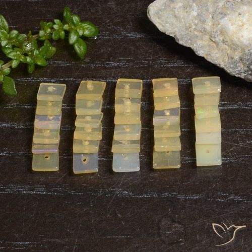 3.90ctw Natural Multicolor Opal, Square, Transparent
