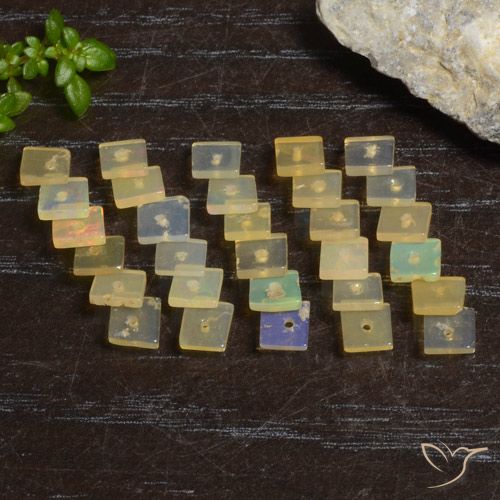 3.35ctw Natural Multicolor Opal, Square, Transparent