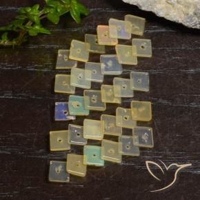 3.35 ctw Multicolor Opal Stones, Natural Opal in Square with Hole Shape for Sale