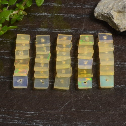 Multicolor Opal Gem - 0.1ct Square with Hole (ID: 480809)