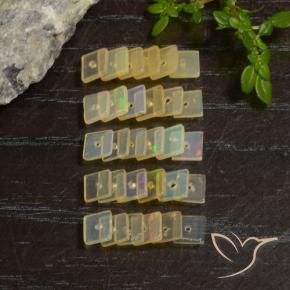 3.27 ctw Multicolor Opal Stones, Natural Opal in Square with Hole Shape for Sale