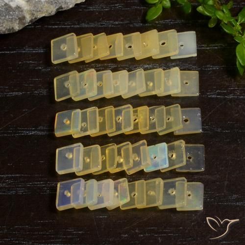 5.59 ctw Multicolor Opal Stones, Natural Opal in Drilled Square Rondelle Shape for Sale