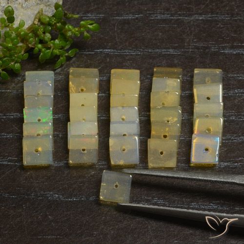 6.09ctw Natural Multicolor Opal, Square, Transparent