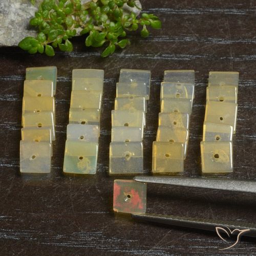 5.17ctw Natural Multicolor Opal, Square, Transparent