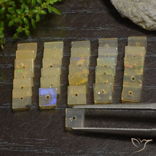 5.19ctw Natural Multicolor Opal, Square, Transparent