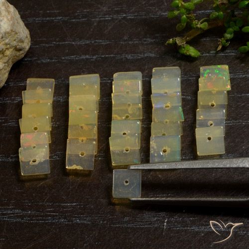5.96ctw Natural Multicolor Opal, Square, Transparent