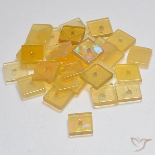 5.62ctw Natural Multicolor Opal, Square, Transparent