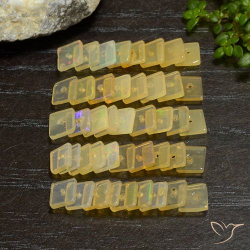 7.16ctw Natural Multicolor Opal, Square, Transparent