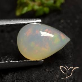 1.34 ct Multicolor Opal Stone, Natural Opal in Pear Cabochon Shape for Sale