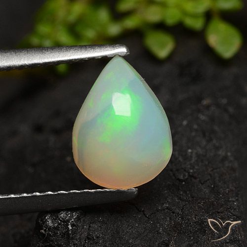 Multicolor Opal Gem - 1.1ct Pear Cabochon (ID: 490409)