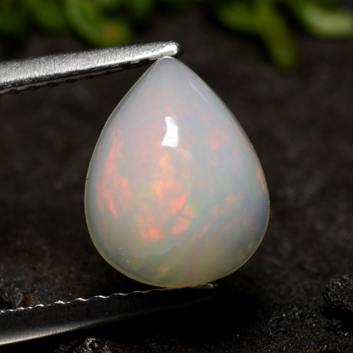 Multicolor White Opal Gem - 1.9ct Pear Cabochon (ID: 490491)