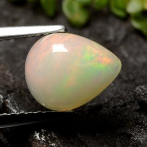 1.50 ct White Opal Stone, Natural Opal in Pear Cabochon Shape for Sale