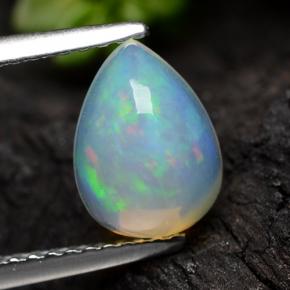 1.05 ct Yellow Opal Gemstone, Opal Gem in Pear Cabochon Shape for Sale.