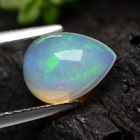 1.05 ct Yellow Opal Stone, Natural Opal in Pear Cabochon Shape for Sale