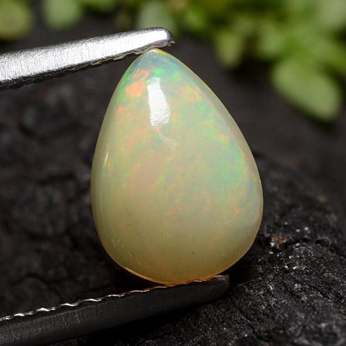 Multicolor Opal Gem - 0.9ct Pear Cabochon (ID: 490653)