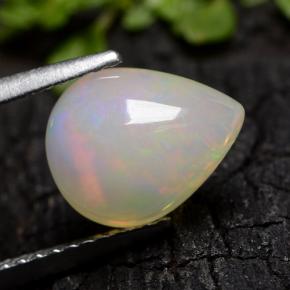 1.80 ct White Opal Stone, Natural Opal in Pear Cabochon Shape for Sale