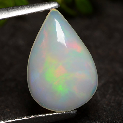 Multicolor White Опал Камень - 1.5ct Груша Кабошон (ID: 490816)
