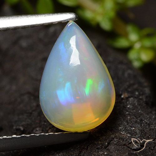 Multicolor Opal Gem - 1.4ct Pear Cabochon (ID: 490826)