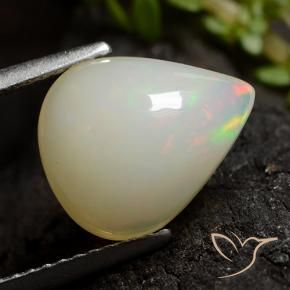 3.04 ct Multicolor Opal Stone, Natural Opal in Pear Cabochon Shape for Sale